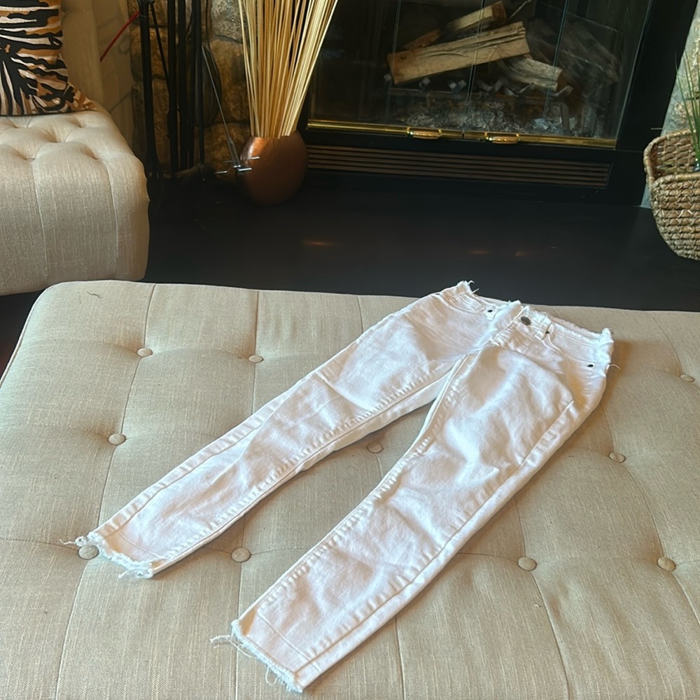 Tezenis No Hem White Denim Skinny Ankle Jeans Size XS